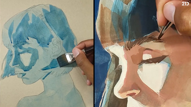 Cómo usar gouache en 4 pasos, vídeo - Tutoriales arte de Totenart