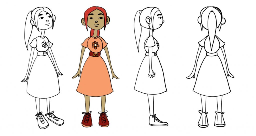 character design (2D) turn around (T pose)
