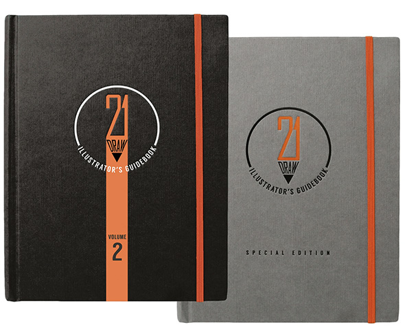 Front covers of Illustrator's Guidebook Volumes 1 and 2 - Books from 21 Draw