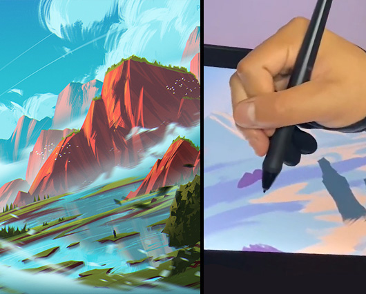 Drawing of Mountains - Landscape Drawing