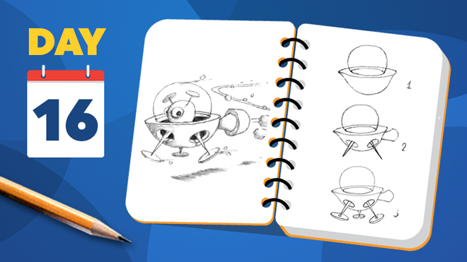 Learn to draw a complex flying saucer using simple shapes - Easy beginner lesson Learn to draw a complex flying saucer using simple shapes - Easy beginner lesson
