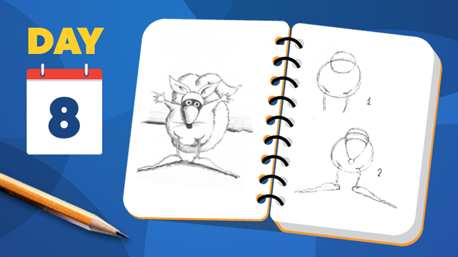 Learn to draw a quirky ninja squirrel and interesting textures Learn to draw a quirky ninja squirrel and interesting textures