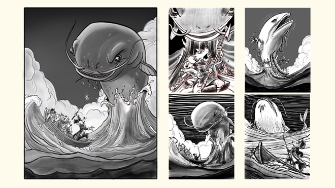 Moby Dick illüstrasyonu ile yayın balığı ve fare illüstrasyonu Tony Bancroft Moby Dick illüstrasyonu ile yayın balığı ve fare illüstrasyonu Tony Bancroft