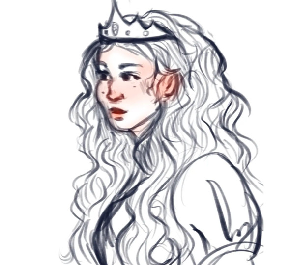 Line Drawing Showing A Princess