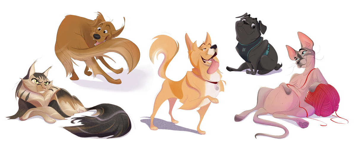 Fun dog and cat cartoons