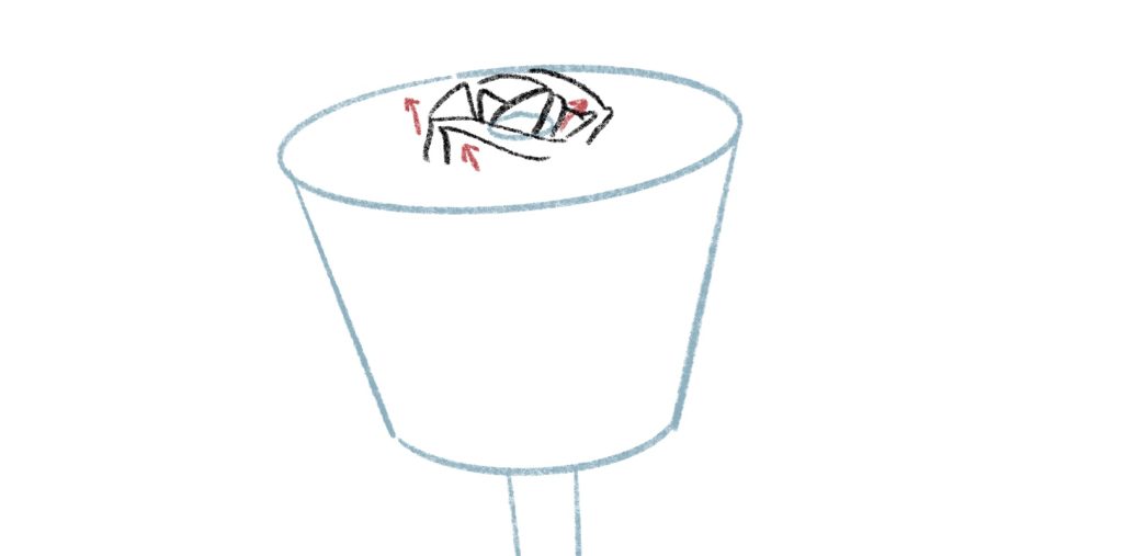 Continue Drawing The Rose Petals
