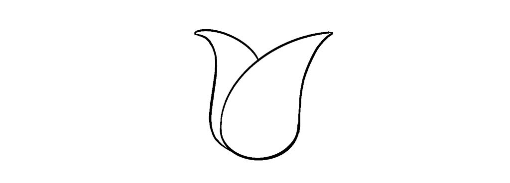 How To Draw A Simple Rose Step 2 Add The Second Petal