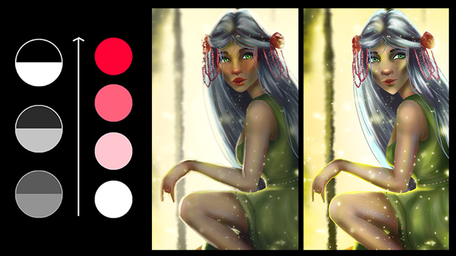 Visual hierarchy in artwork Visual hierarchy in artwork