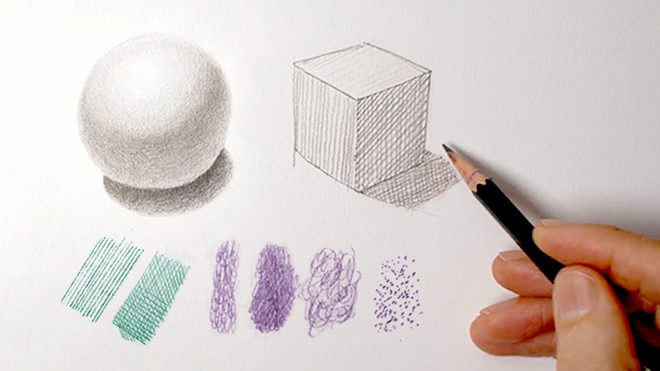 Learn to draw and shade spheres in pencil