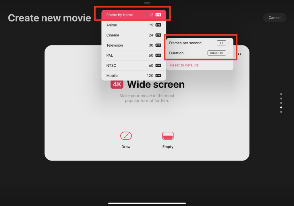 Go To The Menu And Create A New Movie
