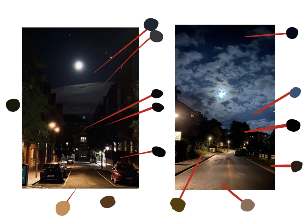 Per una prospettiva atmosferica realistica quando si disegnano scene notturne considerare l'effetto di fonti di luce aggiuntive