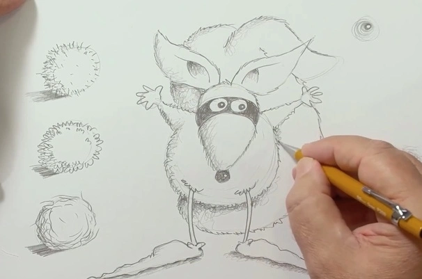 Sketch of Ninja-Squirrel from Mark Kistler