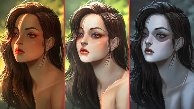 Paint moonlight sunlight and golden hour Paint moonlight sunlight and golden hour