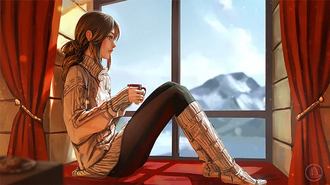 Render a digital painting with light and shadows Render a digital painting with light and shadows