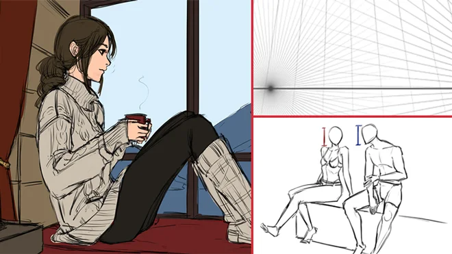 Sketch line art and add flat colors Sketch line art and add flat colors