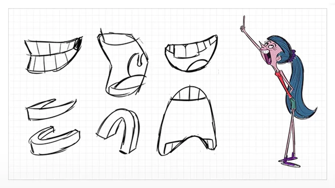 Draw different mouths for character design