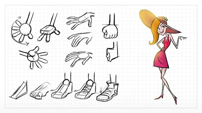 Draw easy hands and feet for beginners