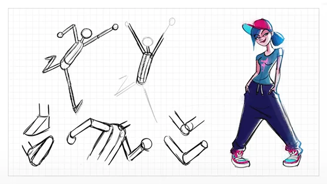 Draw good poses for character design