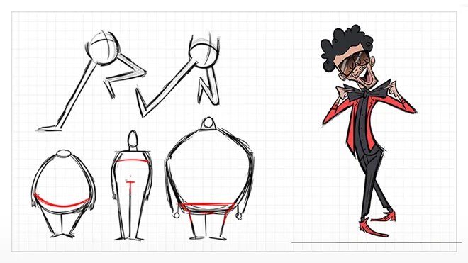 Draw the pelvis and legs for beginners