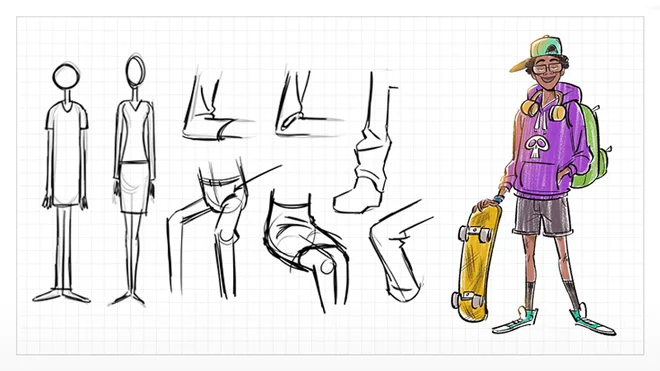 Easy way to draw clothes for character design