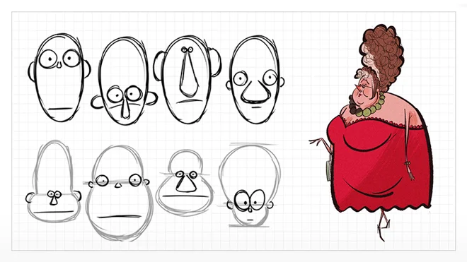 Facial expressions for character design