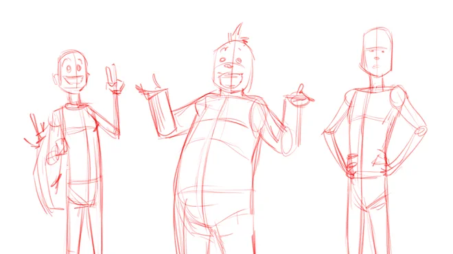 refining sketches for character design