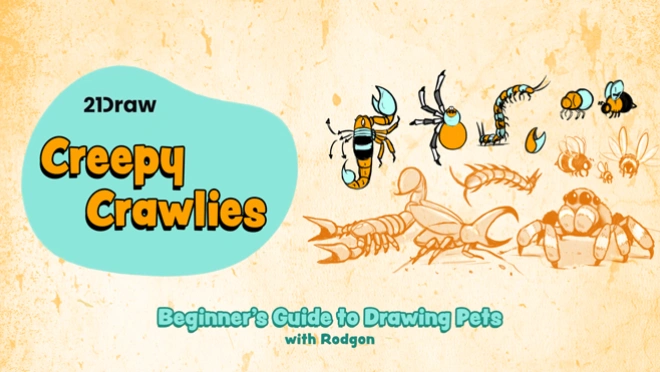 how to draw insects, bees, spiders and scorpions for beginner artists