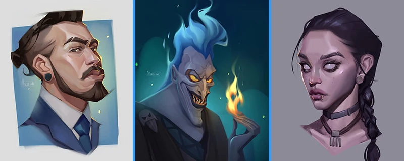 marsa stylized character portrait digital painting procreate art